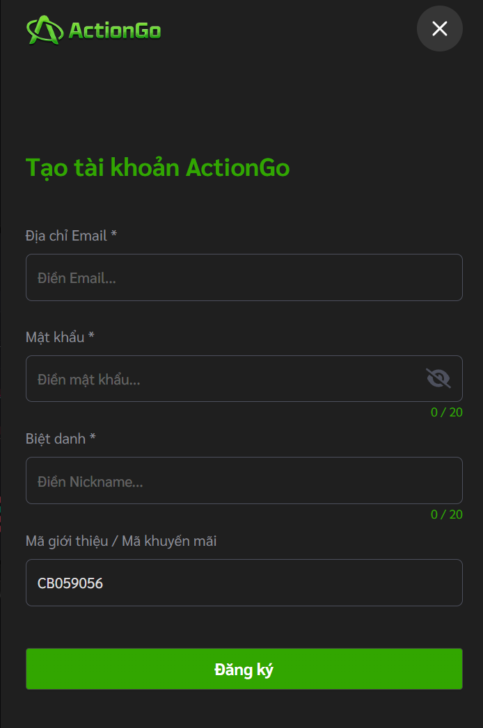 Đăng ký ActionGo